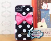 iPhone Case iPhone 4 Case Polka Dot Cell Phone Case Cover iPhone 4s Plastic Hard Case Cover Bow kate iphone case Spade Phone case