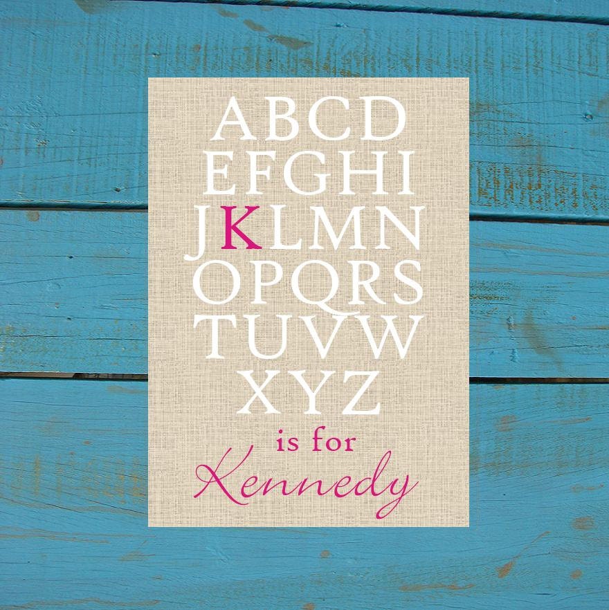 ALPHABET NAME Print for Nursery or Child's Room. Personalized and Fully customizable - Typography Baby Art 8x10 or 5x7