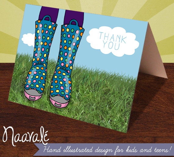 Rainboot Thank You Cards (6-card set)
