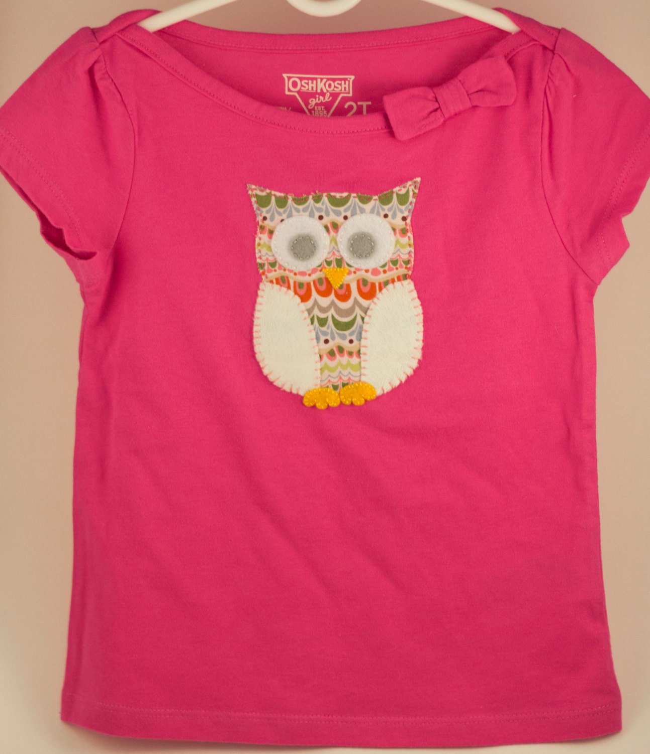 Hand-Embroidered Applique Owl Shirt