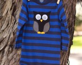 Hand-Embroidered Applique Owl Bodysuit