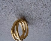 Gold plated silver ring, hammered silver ring, wire wrapped jewelry handmade, women's jewelry