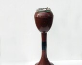 Vintage 1970's Space Age, Brown Plastic Metal Free Standing Ashtray ITALY Mod Italian Decor