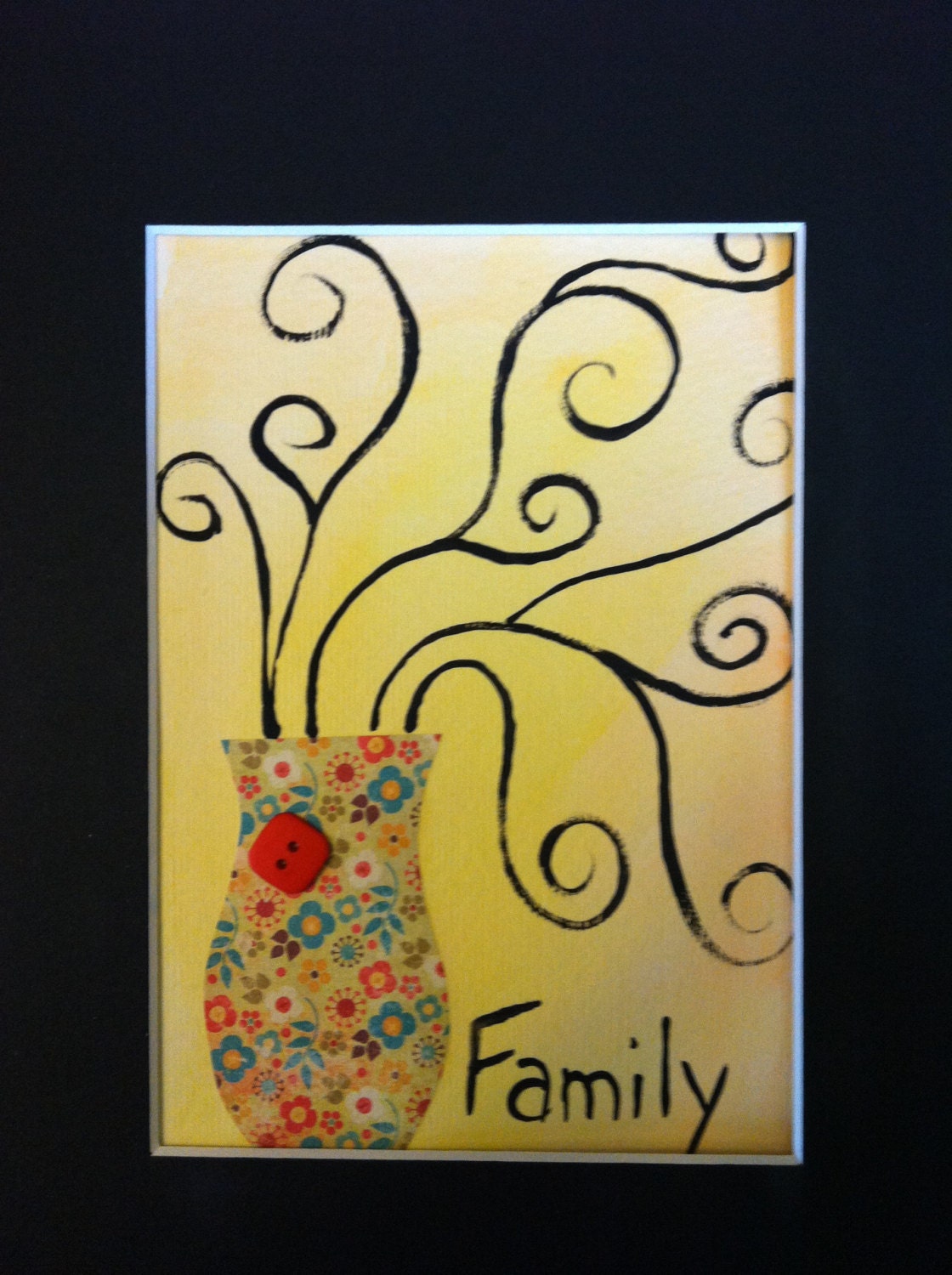 Watercolor mixed media painting celebrating family