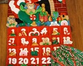 Finished Bucilla Felt "Must Be Santa" Advent Calendar, Free Shipping