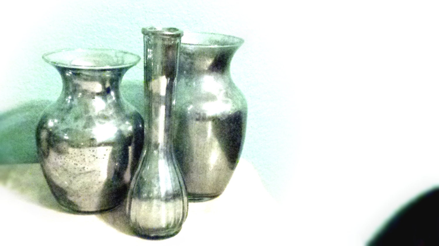 SALE Set of 3 Random Mix Mercury Glass Vases Distressed silver mirror mercury glass style vases bud vases vessels Medium decorative vases
