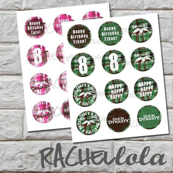 Duck Dynasty 2 inch Cupcake Toppers, Duck Commander, Birthday Party