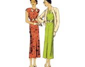 1930s Vogue Dress & Jacket, Collarless and Sleeveless - Bust 32 - Poirot Era Vintage Sewing Pattern - Rare - Vogue 6303
