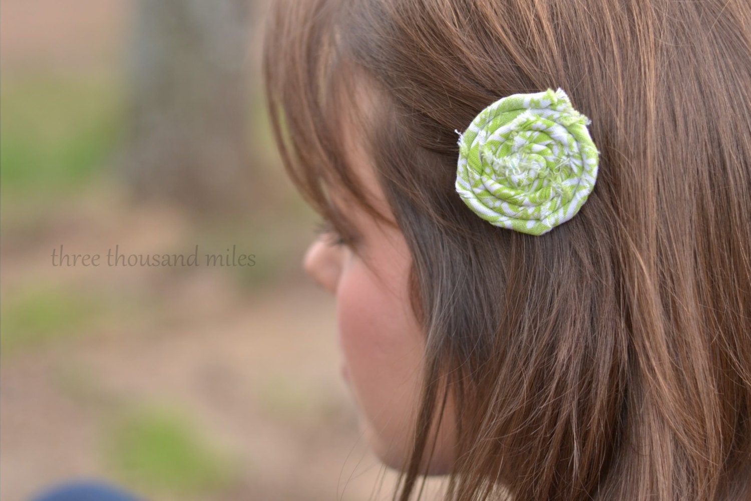 Lime Sherbet Fabric Rosette Clip