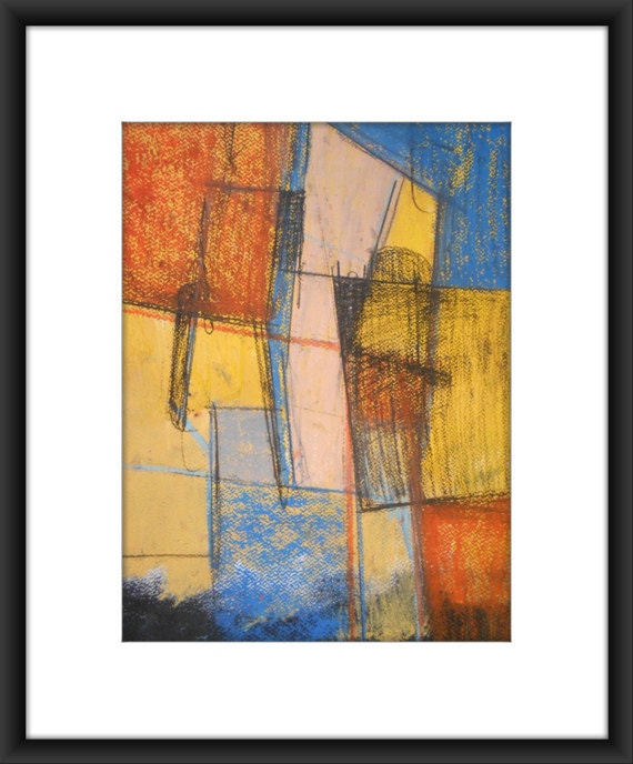 Modern Abstract Original OOAK Mixed Media Painting 11.7x16.5 " Checked 110"