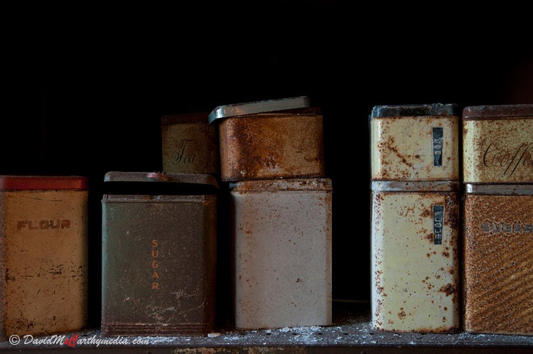 Rusted Kitchen Tins - Norwich State Hospital - An original 8x12 photograph - urban decay - modern art - photography - DavidMcCarthyMedia