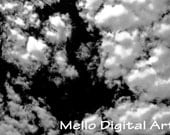 Clouds in Black and White - Colorado Sky - Black and White Photo Print (11x14)