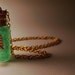 Tinkerbell Vial Necklace - Disney Peter Pan Pixi Fairy Inspired - Handmade Corked Glass Bottle - Crystal and Gold Leaf Charm
