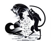 digital illustration printing - The Adventures of Pinocchio - "The Fox and the Cat " - A4 size - limited edition 1/30
