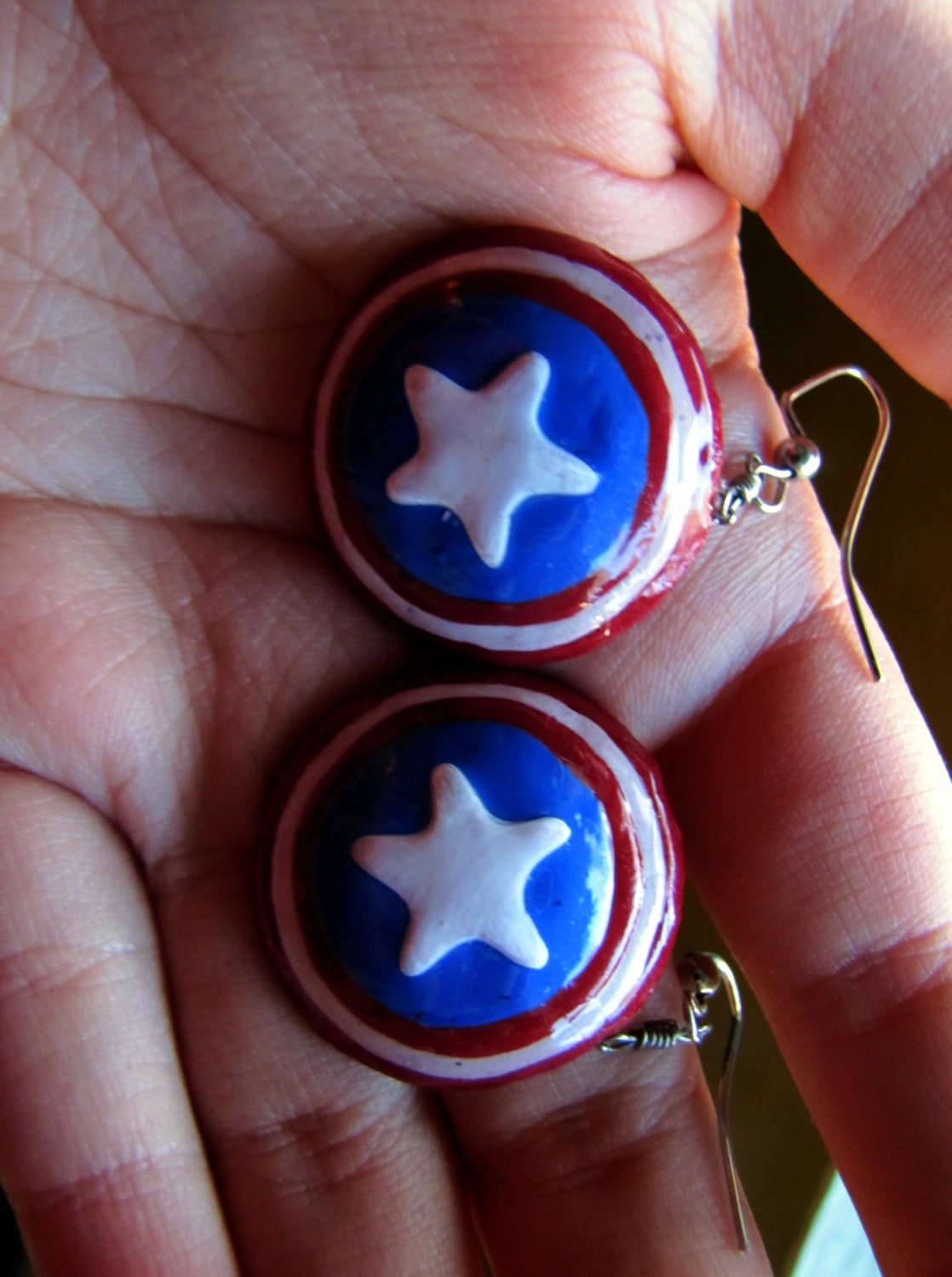 Captain America Shield Earrings
