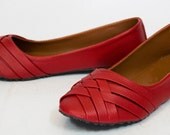 Red Ballet Flats - Women's Shoes - All Sizes - Any Color