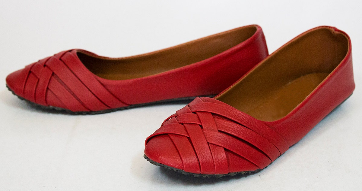 Red Ballet Flats - Women's Shoes - All Sizes - Any Color