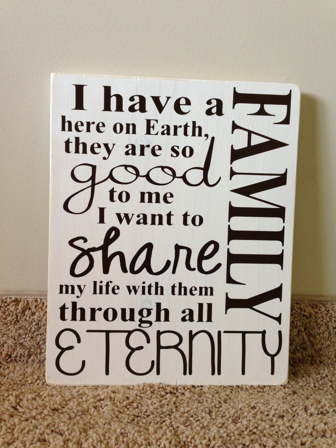 LDS Hymn / Primary Song - Familes Can Be Together Forever - Painted Wood Home Decor