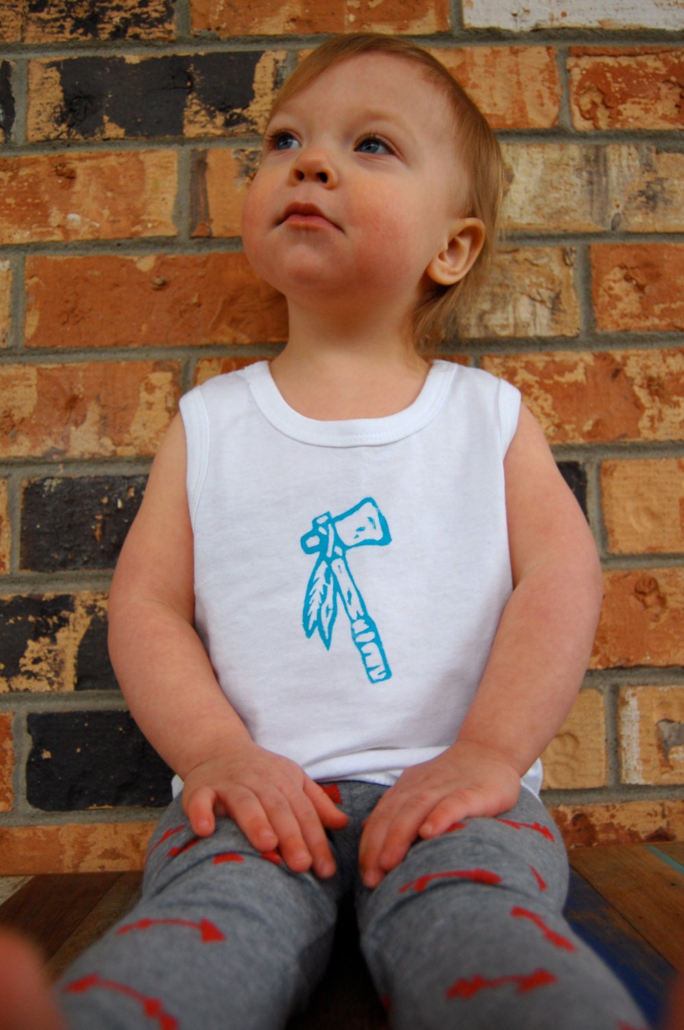 Tommy Hawk Hand Printed Unisex Tomahawk Tank, Tshirt, Bodysuit Boys Girls Newborn Baby Toddler Painted Shirt Tanks Onesie Pick Paint Color