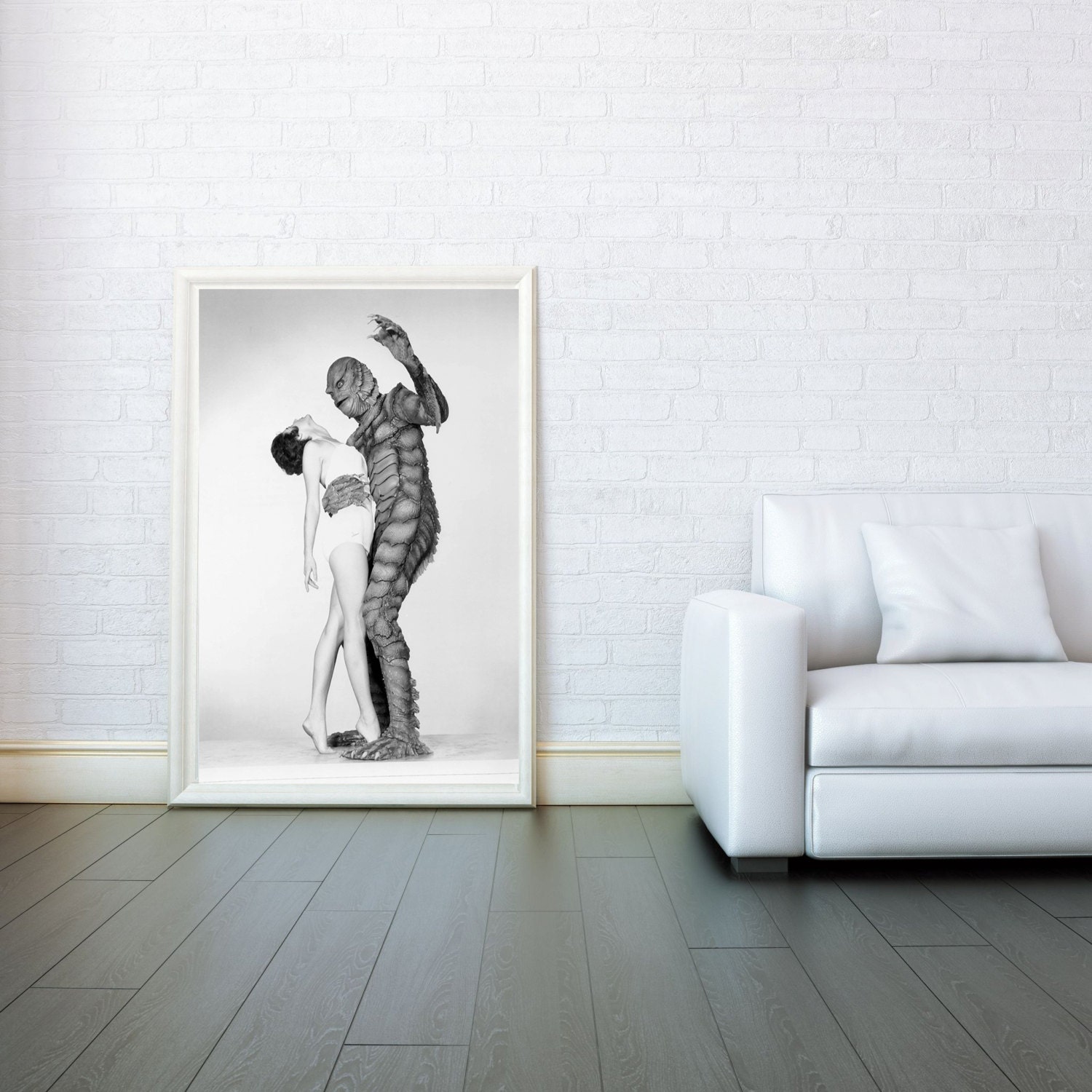 Creature from the Black Lagoon, Digital Illustration Giclee Art Print Mixed Media, Prints & Posters, Wall Art Print, Poster 16x23 Inch