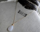 oOo the MAGNOLIA necklace oOo ivory white drusy quartz pendant on 14k gold fill chain