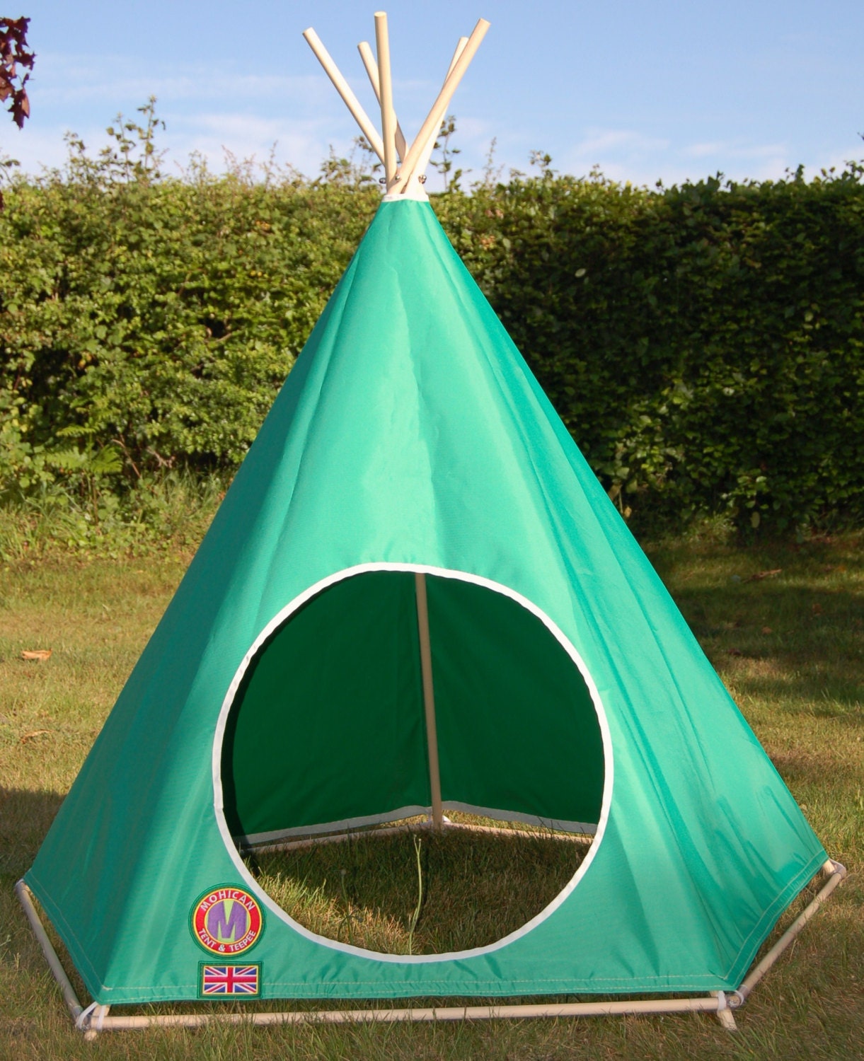 Indoor / Outdoor Children's Emerald Teepee / Play Tent - Hand Made in UK