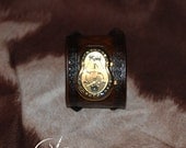 Poison, Womens elegant design handcrafted Leather cuff watch