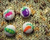 Veggies - Embroidered Buttons