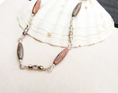Wire Wrapped Necklace Sterling Silver Crystal Beads