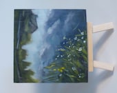 Small Original Oil Painting - Reflection on the Farm Pond