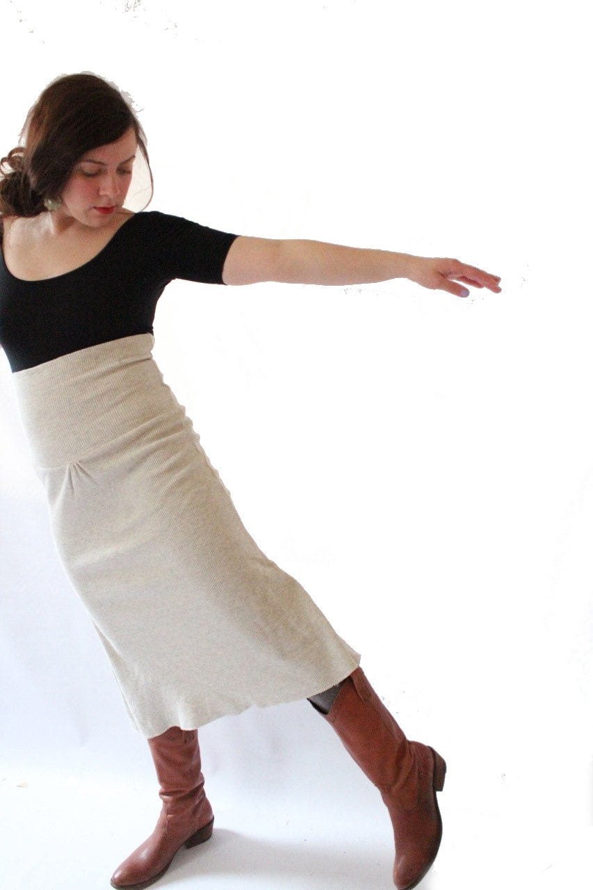 Gray Comfortable Womens Skirt or Dress in Light Heather Grey in Size Small // by Nicoles Threads