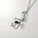 Small Deer Charm Necklace 3D silver plated charm on a delicate silver plated chain