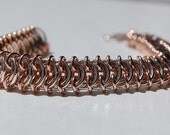 Rose Gold and Sterling Vertebrae Chainmaille Bracelet
