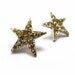 Rhinestone Star Buttons Vintage Shank Back Pave Crystal Clear Stones 5-Point