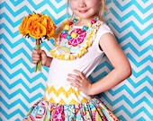 M2M Summer Flower Chevron by Amy's Buttons & Bows Chunky Necklace for Little Girls