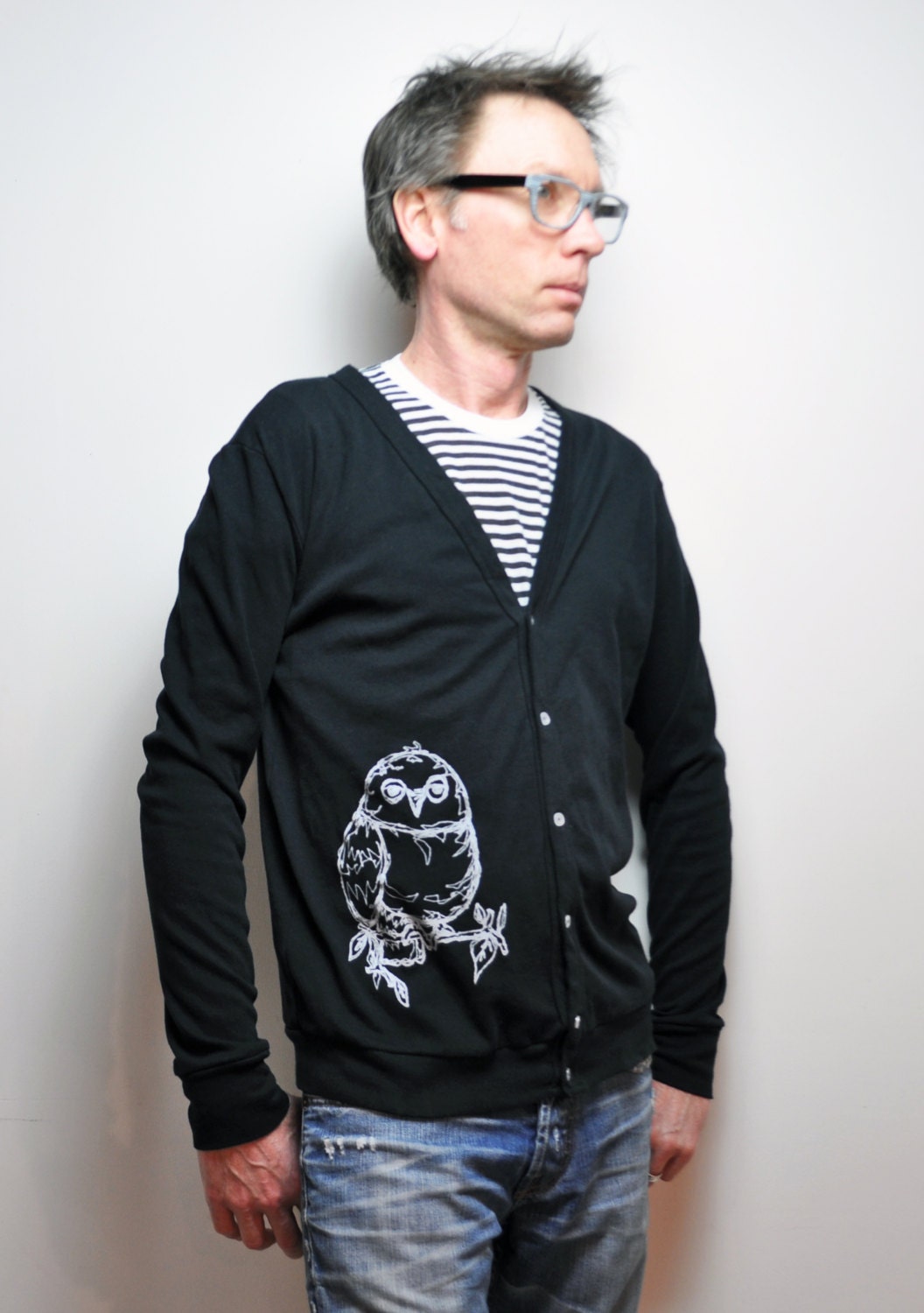 Black Owl Cardigan- Unisex