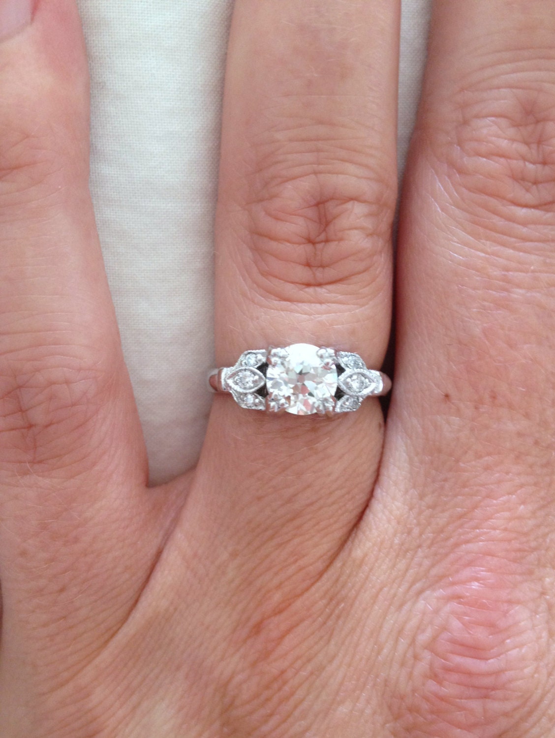 Platinum Custom Recreation Design 1920s Vintage Ring