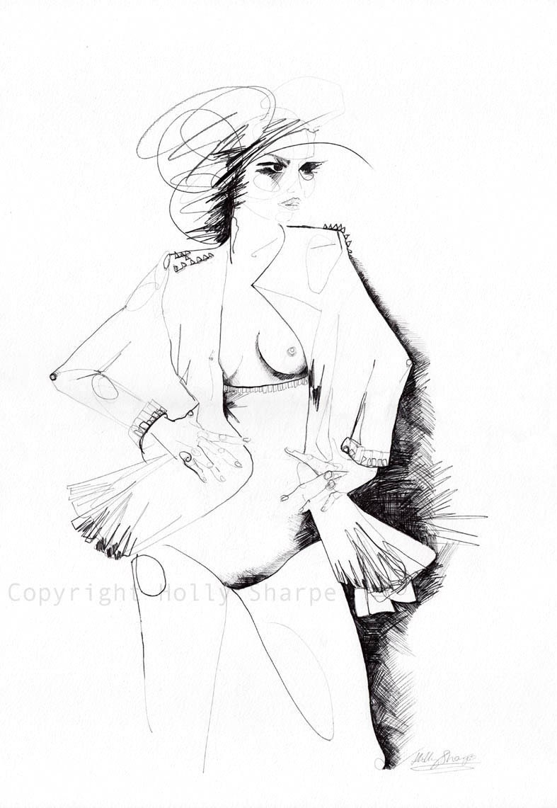 ORIGINAL PENCIL and pen // fashion drawing