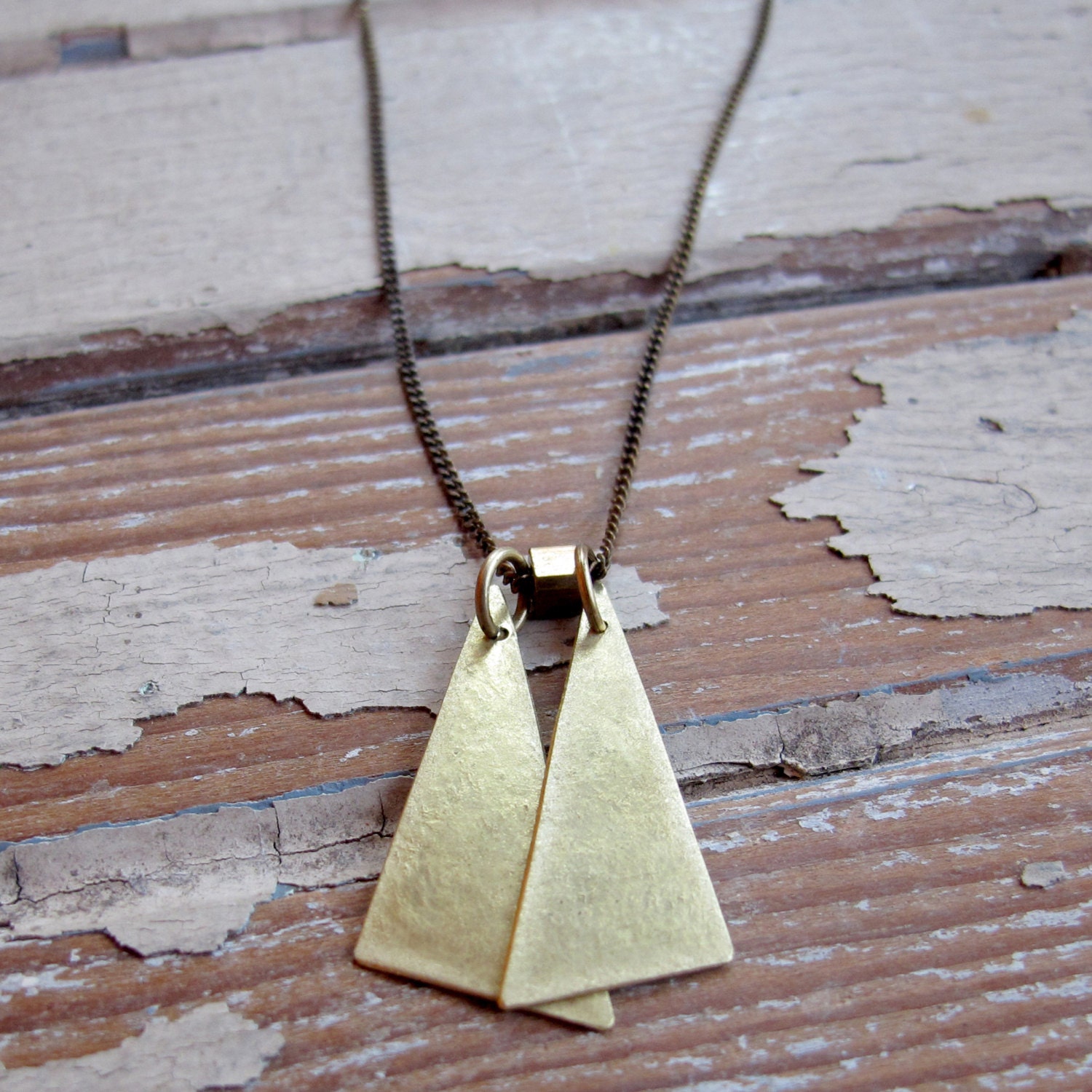 Float - Hand crafted Brass Necklace - Artisan Tangleweeds Jewelry