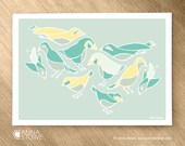Birds - Puffins - Greeting Card 5x7