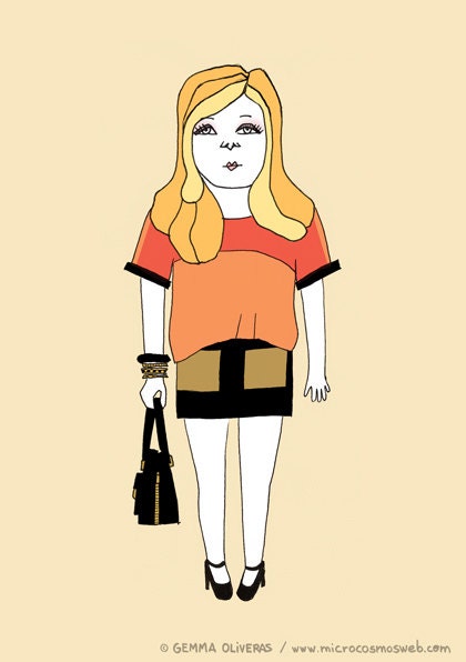 Ms. Hodges - Young blonde girl - Giclee Print, Ms. Hodges - fashion portrait - Digital Giclee, Ms. Hodges Giclee Art Print 6 x 8