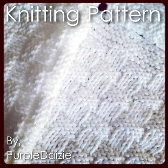 Wash Cloths Knitting Pattern Dish Cloths Basket Weave with Border - Sell What You Make - PDF Format - Instant Download
