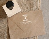 Custom Monogram Stamp - YOUR CUSTOM WORDING - Vines