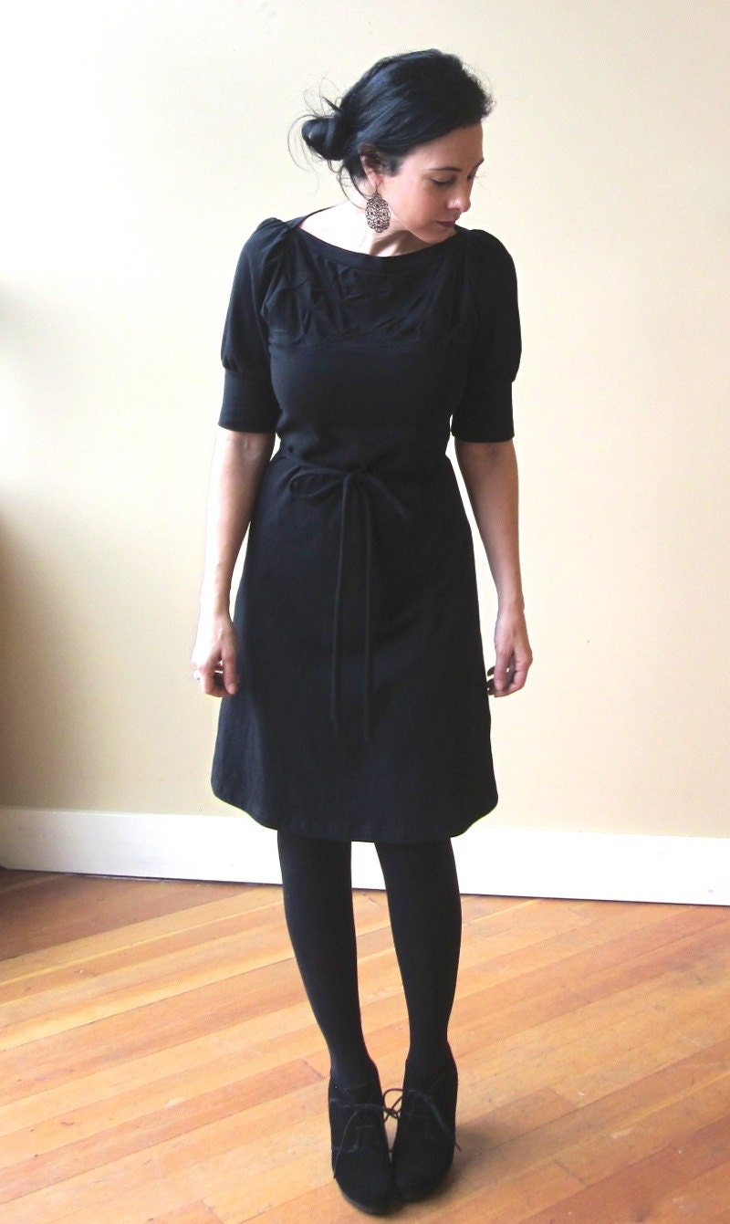A Line Folded Dress Cotton Jersey Classic Style - made to order