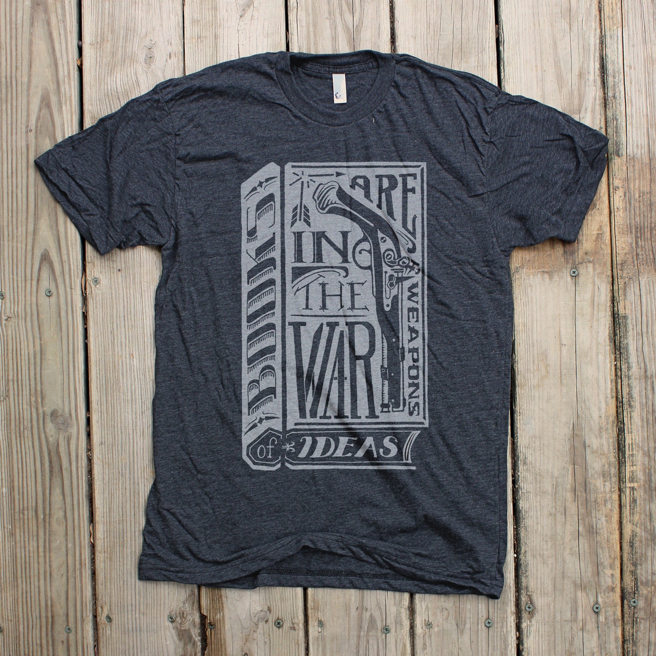 Books Are Weapons - Mens/Unisex Heather Black T-shirt