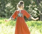 R E S E R V E D............ do not buy..........1970s Folk Dress.... Mori Girl...  COTTAGE In The WOODS (s/m)
