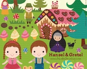 Hansel and Gretel - Clip Art Set - D13-003 ( also available in blonde hair color )