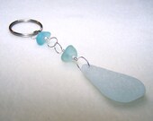 Keychain for Women - Key Accessory - Sea Glass Keychain - Blue Keychain - Handmade Keychain - Seaglass Key Chain - Glass Keyring