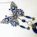 Butterfly Wall Hanging Amulet Handmade Turkish Silver Plated Evil Eye Bead