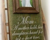 Mother of the Bride Gift Personalized Picture Frame 8x20 Anniversary Love Mom Song Vows Parents Thank You Wedding